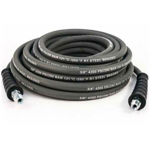 100' High Pressure Hose Gray Non-Marking (4000psi, 3/8"M)