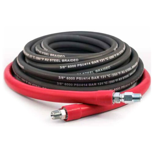 50' High Pressure Hose Gray Non-Marking (6000psi, 3/8"M)